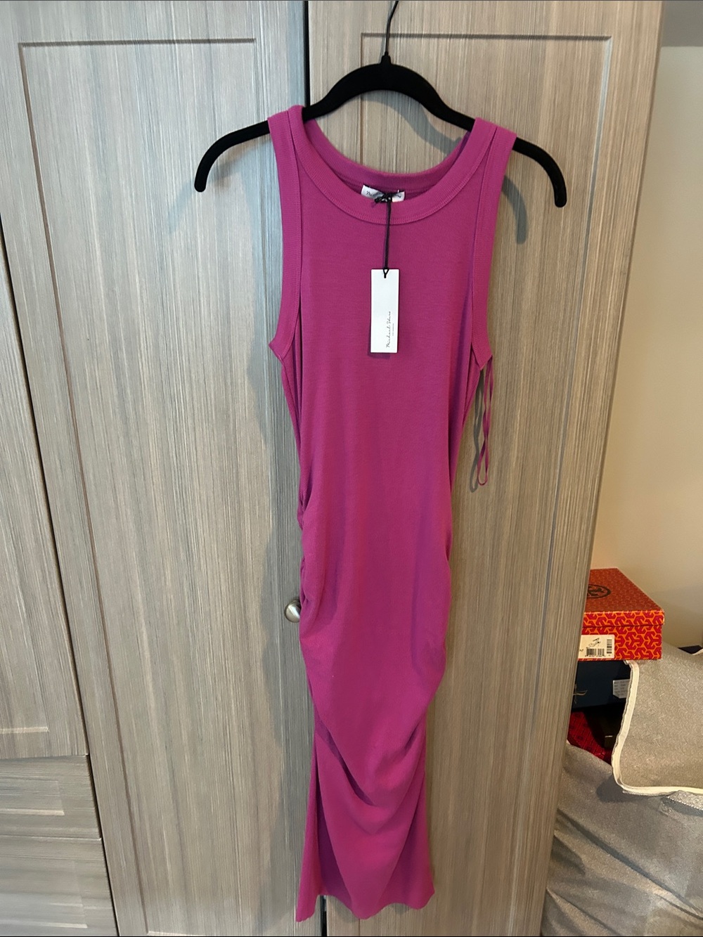 Michael Stars Sleeveless Fuchsia Midi Dress